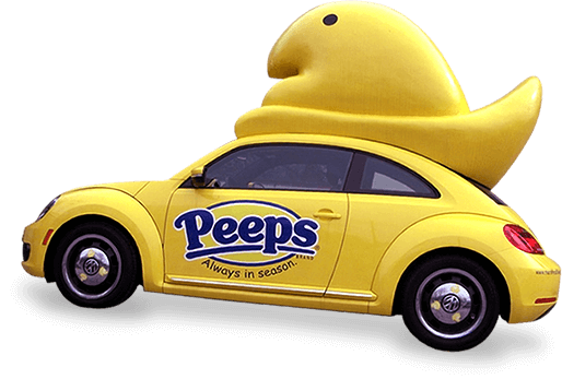 Image of a VW Bug with a PEEP on top