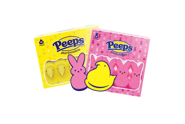 Two boxes of PEEPS aside the PEEPS logo