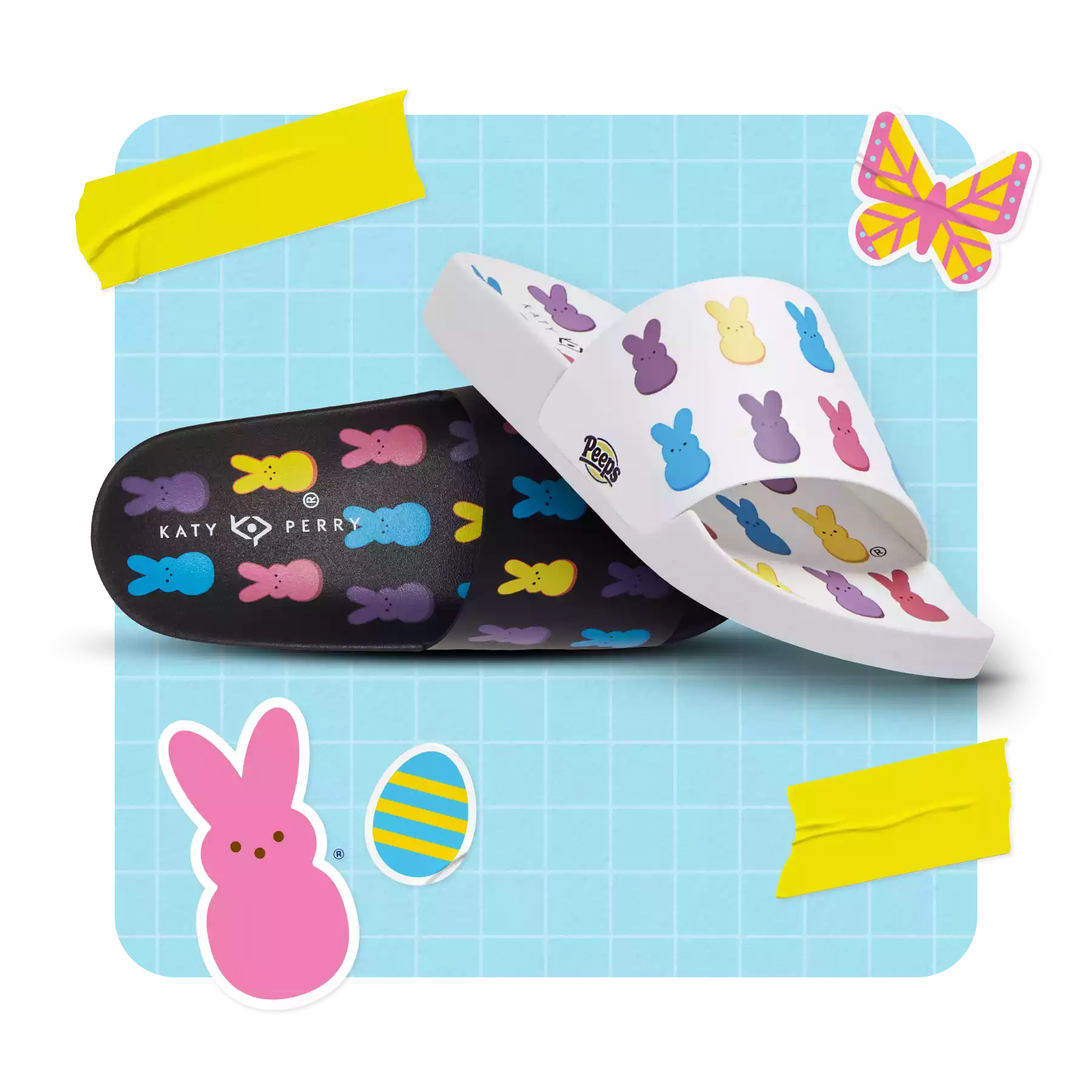 Shoe decorated in PEEPS characters