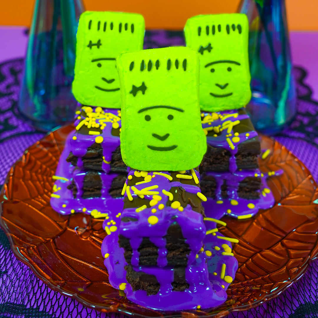 Electric Stacked PEEPS® Monster Brownies